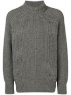 Ami Paris Rib Turtleneck Jumper - Grey