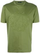Versace Embroidered Medusa T-shirt, Men's, Size: Large, Green, Cotton/silk