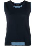 Emporio Armani Sleeveless Knitted Top - Blue