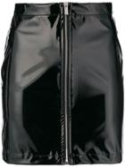 Wandering Zip Front Mini Skirt - Black