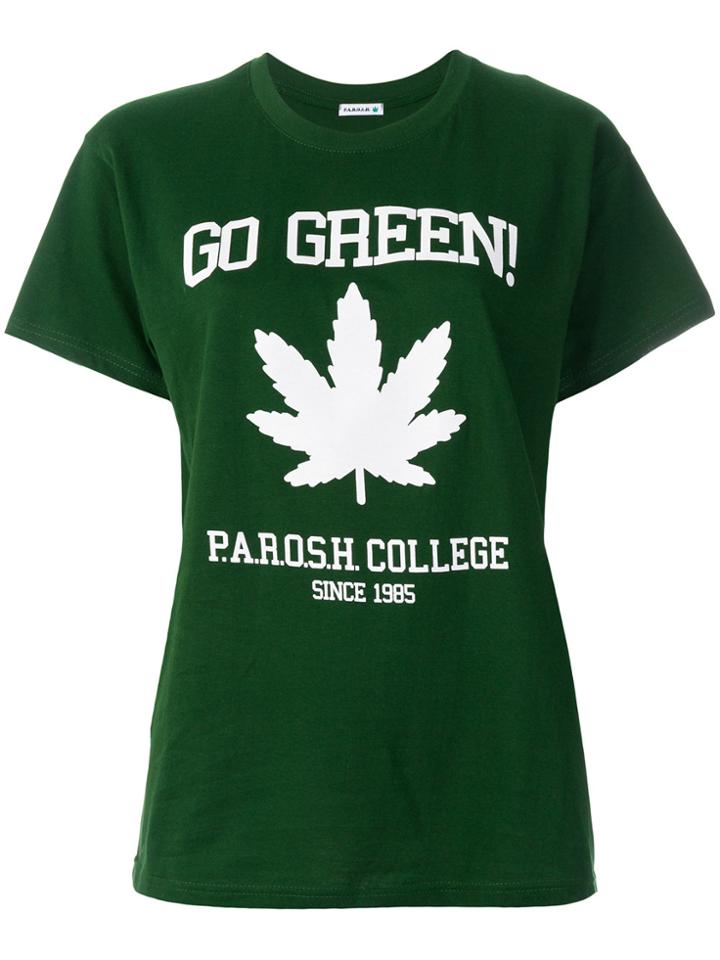 P.a.r.o.s.h. Printed Quote T-shirt - Green