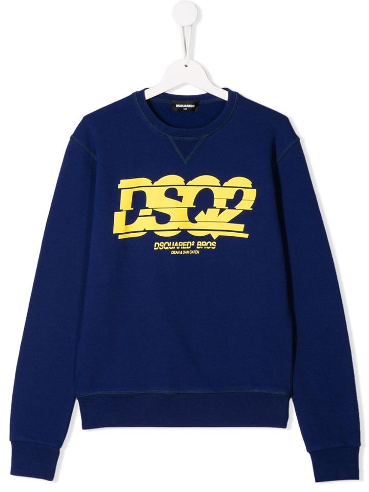 Dsquared2 Kids Printed Logo Sweatshirt - Blue