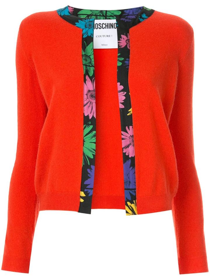 Moschino Floral Border Cardigan - Red
