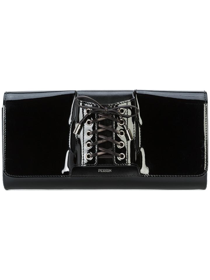 Perrin Paris Corset Detail Clutch Bag - Black