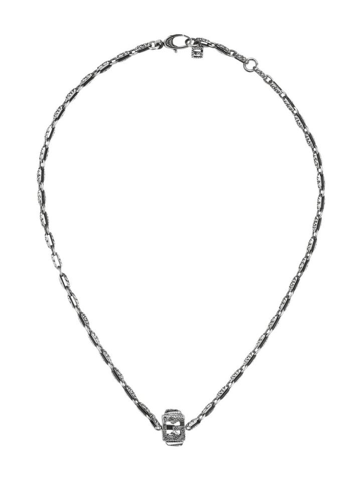 Gucci Necklace With Square G Cube In Silver