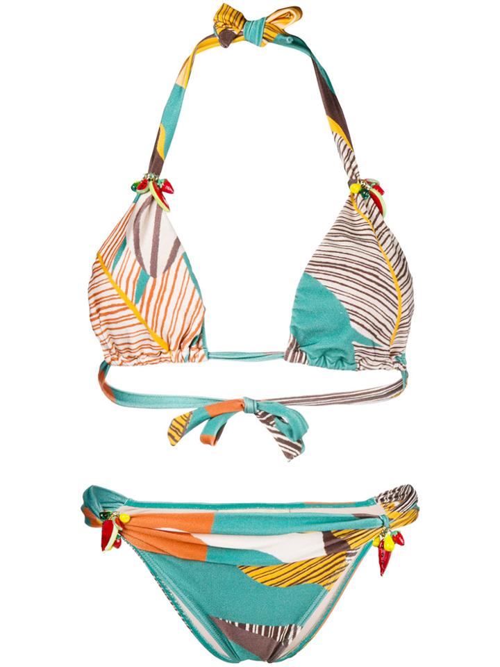 Adriana Degreas Knot Detail Halterneck Bikini - Multicolour