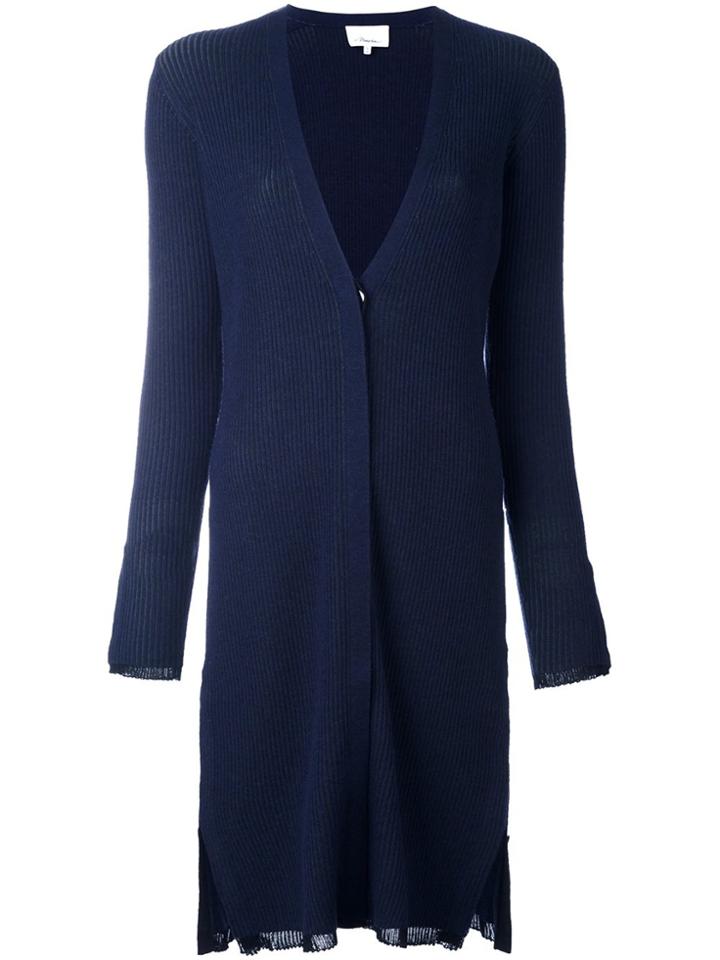 3.1 Phillip Lim Long Ribbed Cardigan - Blue