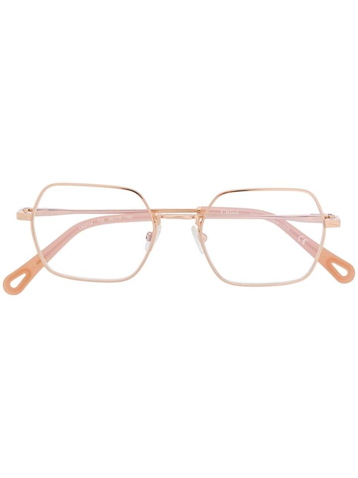 Chloé Eyewear Square Shaped Glasses - Gold