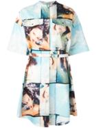 Kenzo Donna Jordan Shirt Dress, Women's, Size: 40, Orange, Cotton/polyester