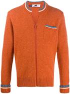 Anglozine Zipped Fitted Cardigan - Orange