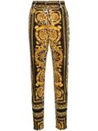 Versace High Waist Patterned Skinny Jeans - Yellow