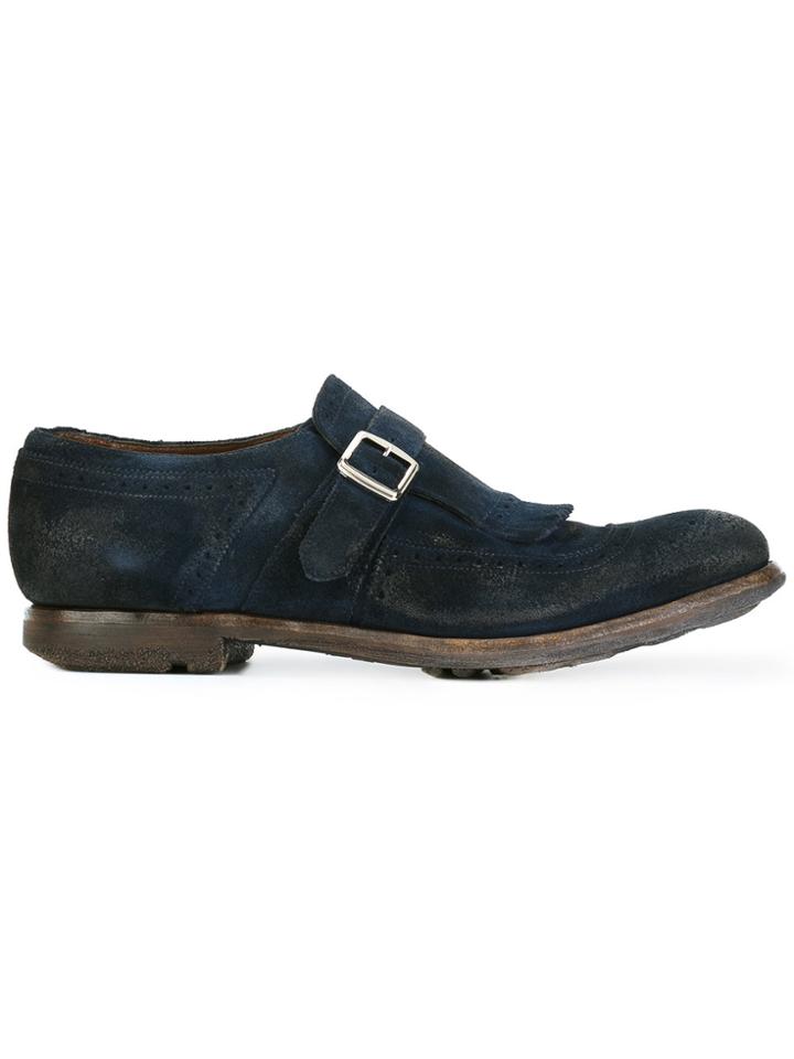 Church's Distressed Brogue Detail Monk Shoes - Blue