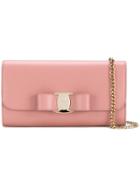 Salvatore Ferragamo Bow Detailed Purse - Pink & Purple
