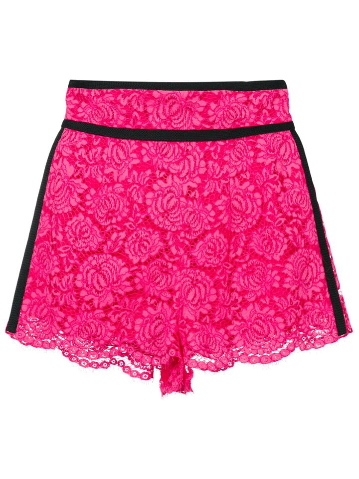 Philosophy Di Lorenzo Serafini Lace-embroidered Shorts - Pink & Purple