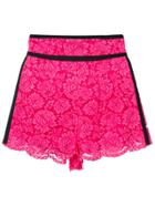 Philosophy Di Lorenzo Serafini Lace-embroidered Shorts - Pink & Purple