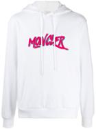 Moncler Printed Logo Hoodie - White