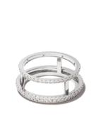 De Beers 18kt White Gold The Horizon Full Pavé Diamond Ring