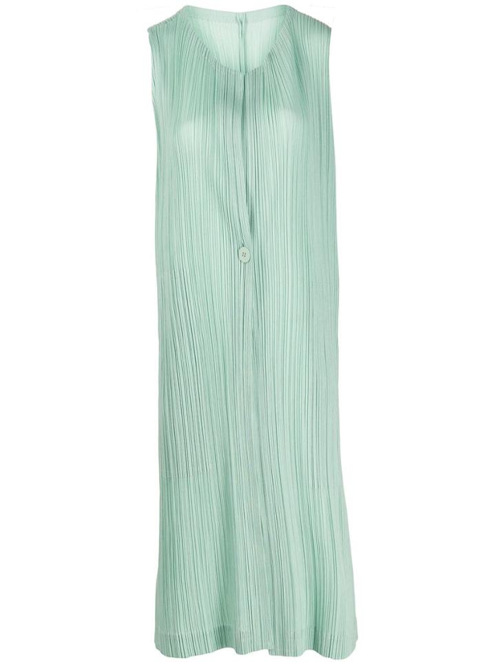 Pleats Please Issey Miyake Layered Pleated Dress - Green