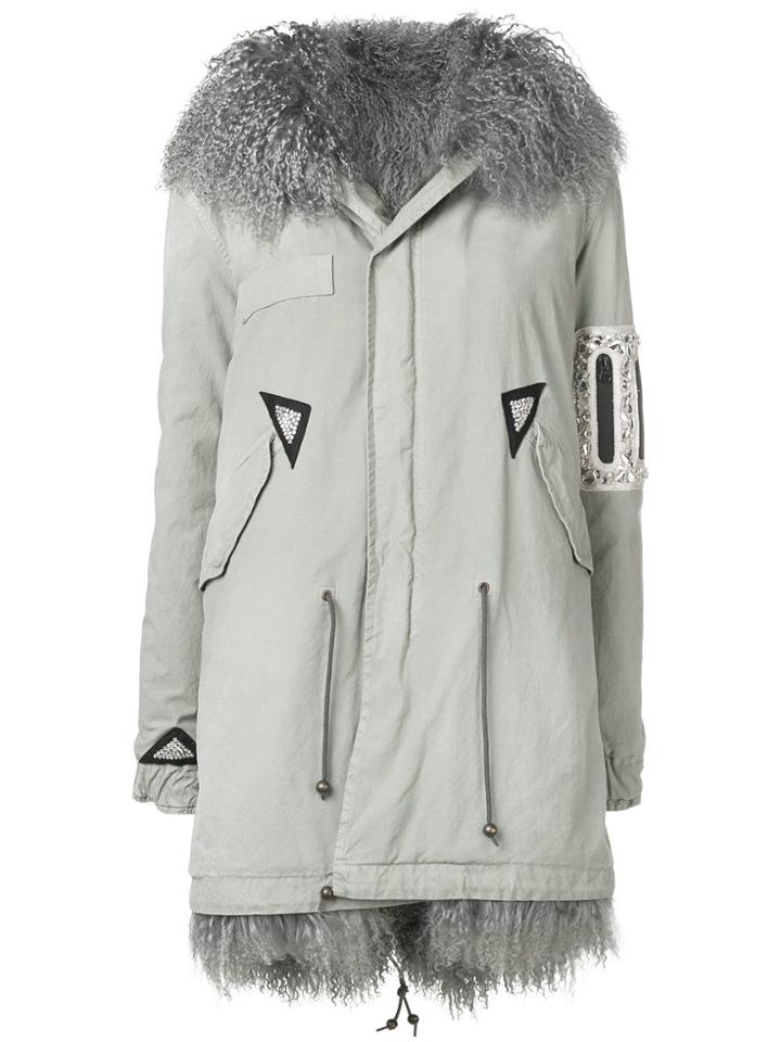 Mr & Mrs Italy Trimmed Hooded Parka - Grey