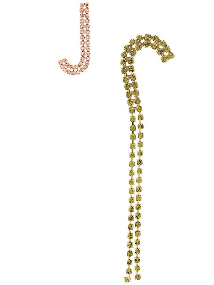 Jacquemus Les Boucles Rocca Crystal Earrings - Green