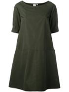 Aspesi Pleated Sleeves Dress, Women's, Size: 44, Green, Cotton