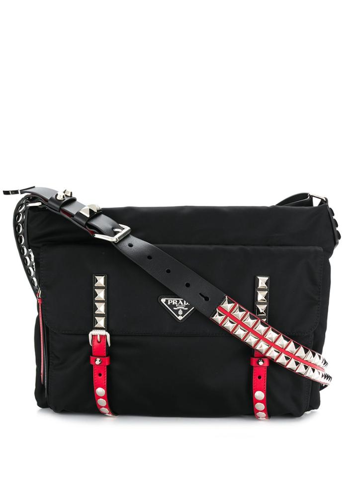 Prada Studded Satchel Bag - Black
