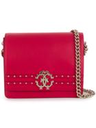 Roberto Cavalli Studded Logo Shoulder Bag - Pink & Purple