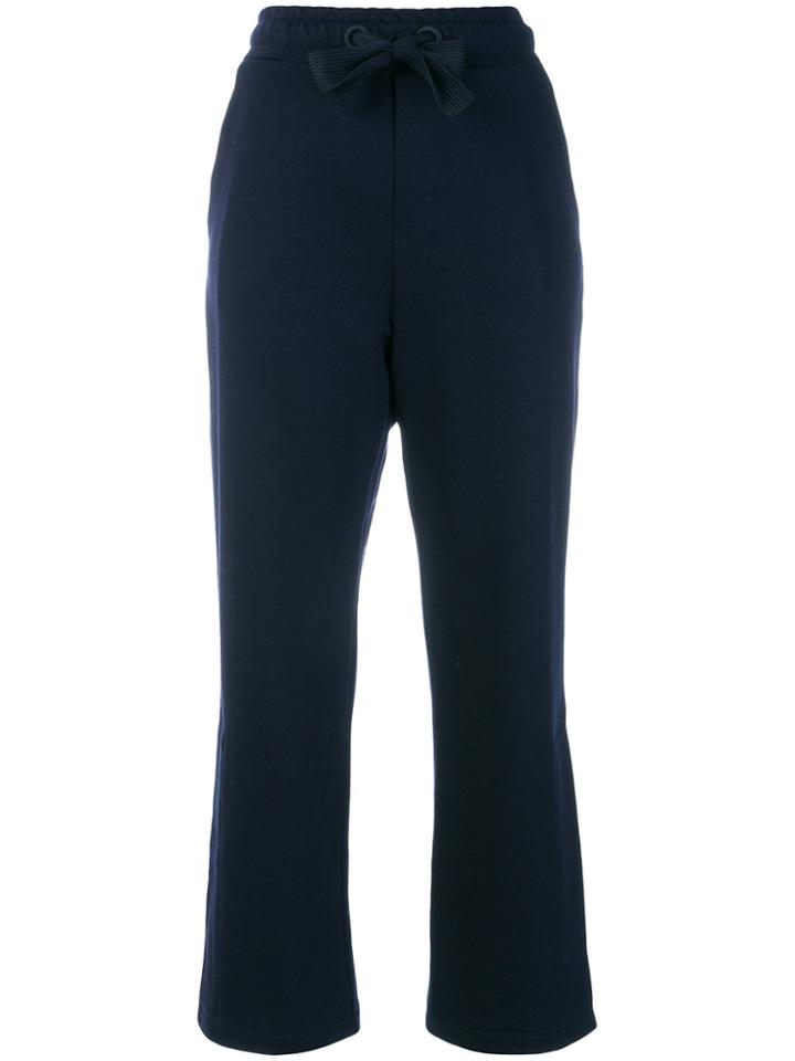 Moncler Flared Cropped Track Pants - Blue