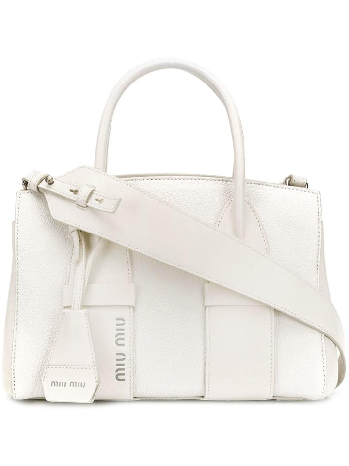 Miu Miu Madras Tote - White