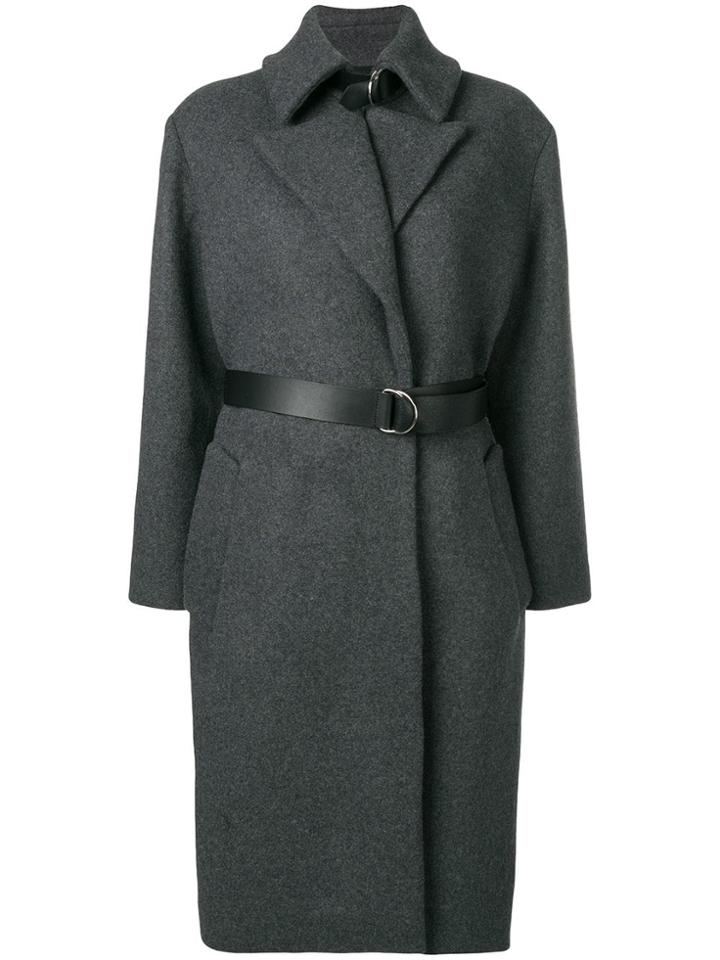 Iro Belted Single Breasted Coat - Grey