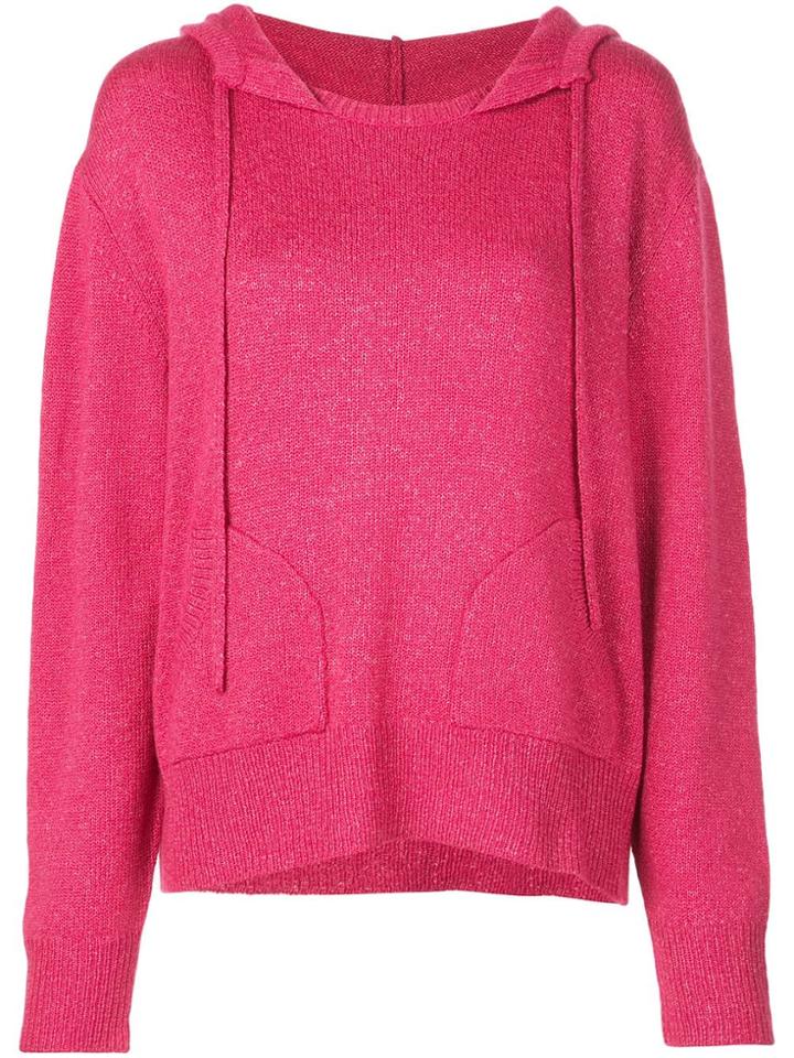 Beau Souci Cashmere Knitted Hoody - Pink