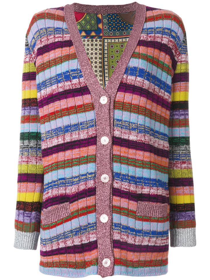Gucci Tiger Card Print Reversible Cardigan - Multicolour