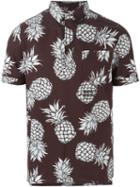 Valentino Pineapple Print Shirt, Men's, Size: 41, Red, Cotton
