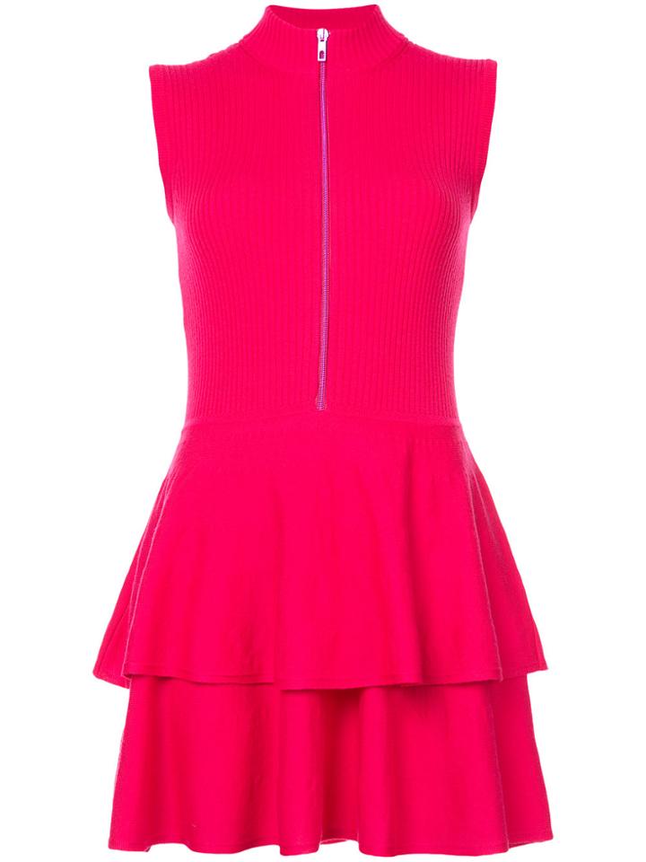 Boutique Moschino Zipped Ribbed Dress - Pink & Purple