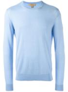 Burberry Elbow Patch Jumper, Men's, Size: Small, Blue, Wool/cashmere