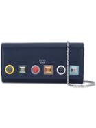Fendi Studded Wallet On A Chain - Blue