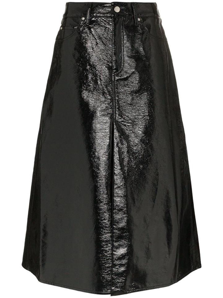 Beaufille Lantona A Line Vinyl Cotton Blend Skirt - Unavailable
