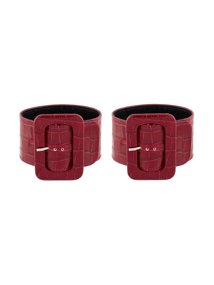Attico Attico Fw18anklet5coccor 089 Burgundy Leather/fur/exotic