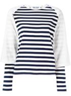 Comme Des Garçons Striped T-shirt, Women's, Size: Large, White, Cotton