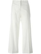 Fabiana Filippi Cropped Trousers, Women's, Size: 44, White, Cotton/polyester/spandex/elastane