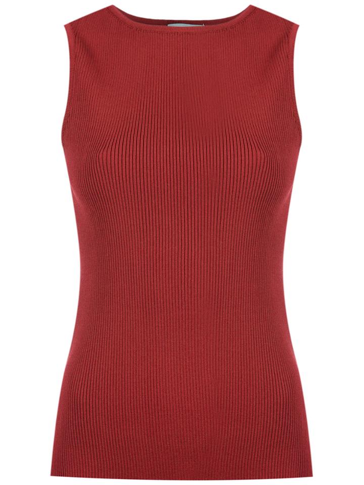 Egrey Ribbed Tricot Blouse - Red