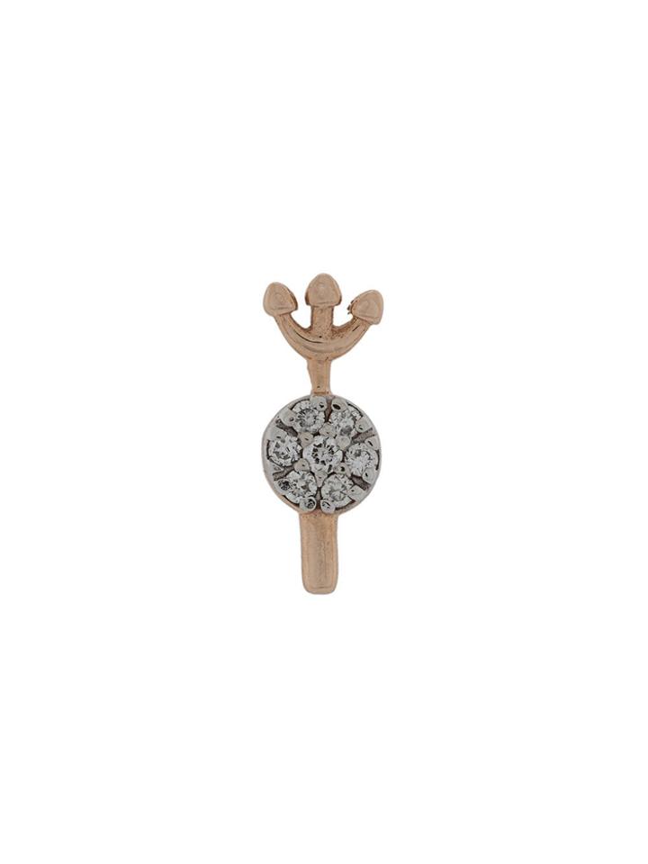 Kismet By Milka 14kt Rose Gold Poseidon's Trident Diamond Stud