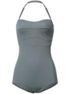 Malia Mills Bandeau Swimsuit, Women's, Size: 8, Grey, Nylon/spandex/elastane