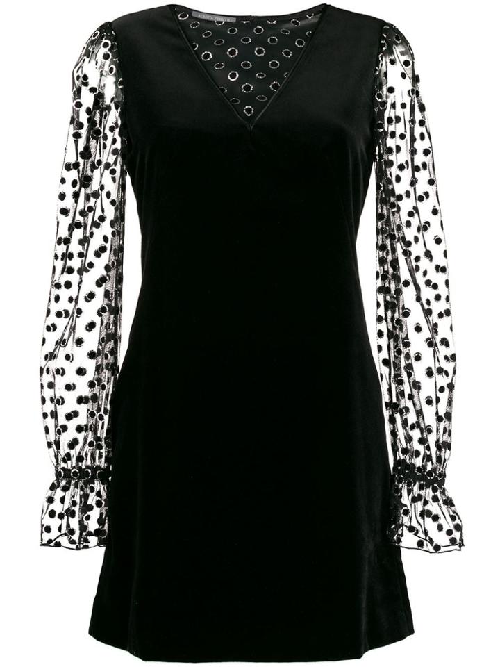 Alberta Ferretti Fabric Mix Short Dress - Black