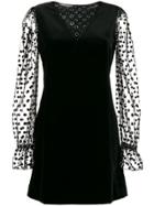 Alberta Ferretti Fabric Mix Short Dress - Black
