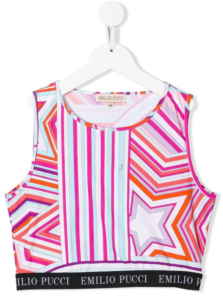 Emilio Pucci Junior Teen Mixed-print Top - Pink