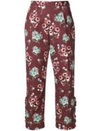 I'm Isola Marras Floral Print Cropped Trousers - Pink & Purple