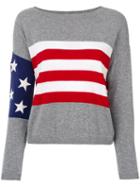 Twin-set - Top With Us Flag Detail - Women - Cotton/polyamide/viscose/wool - M, Grey, Cotton/polyamide/viscose/wool