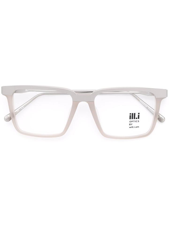 Ill.i.am Square Frame Glasses, Grey, Acetate/titanium/metal (other)