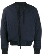 Emporio Armani Loose-fit Zip-up Bomber - Blue